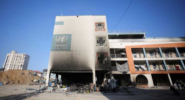 Oficinas de la UNRWA en la Franja de Gaza. Foto: Reuters.