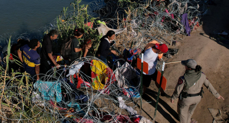 Migración ilegal en Texas. Foto: Reuters