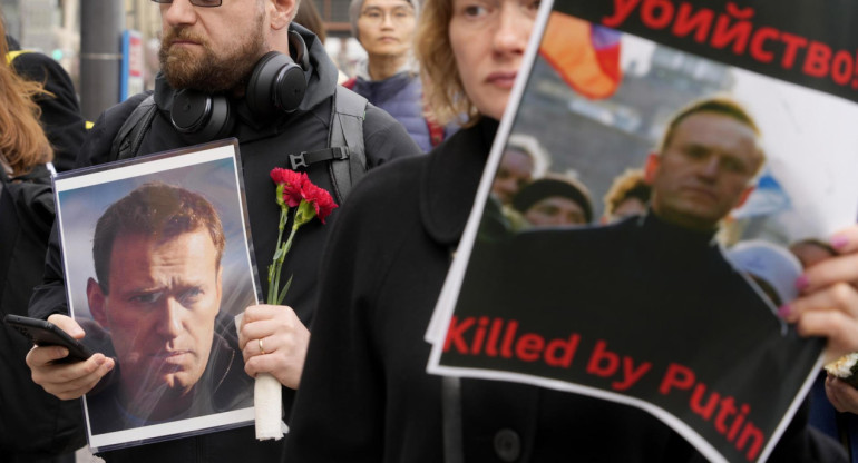 Homenaje a Alexéi Navalny. Foto: EFE.