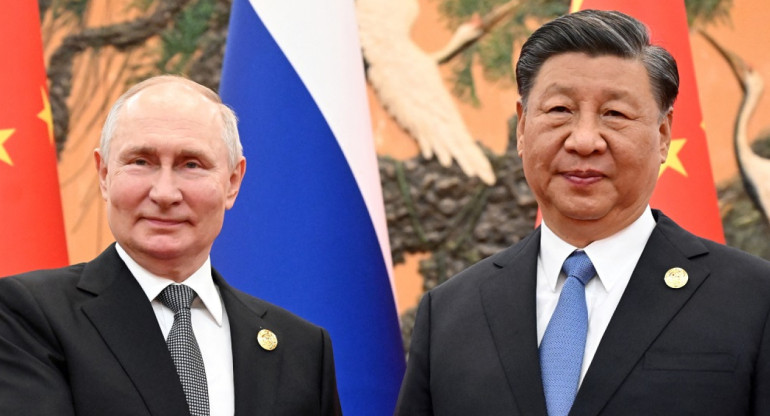 Vladimir Putin, presidente de Rusia, y Xi Jinping, presidente de China. Foto: Reuters.