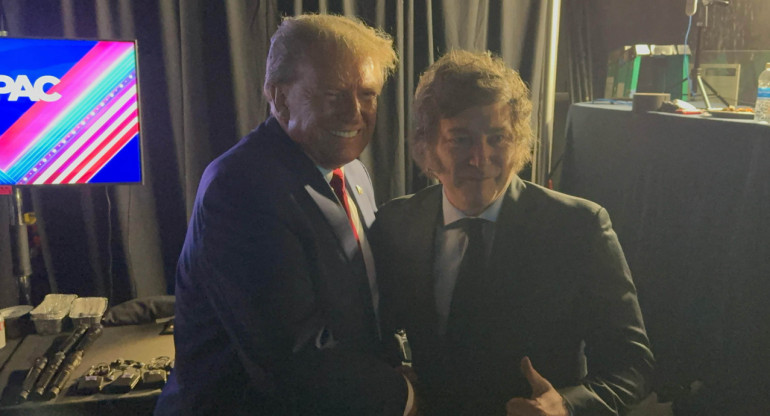 El encuentro entre Trump y Milei. Foto: NA