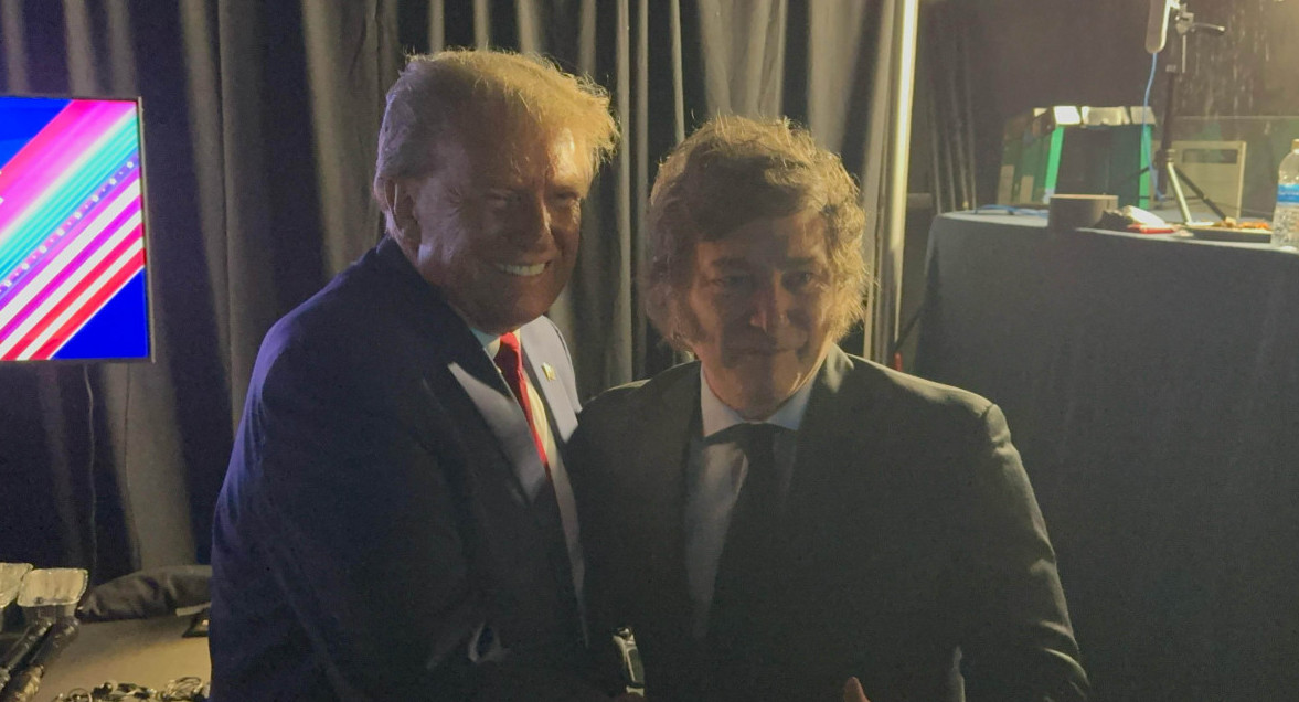 El encuentro entre Trump y Milei. Foto: NA