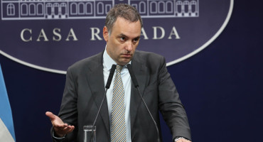 Conferencia de prensa de Manuel Adorni. Foto: NA.