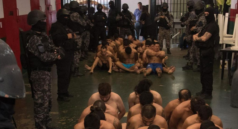 A lo Bukele: las impactantes imágenes de una requisa en una cárcel de Rosario | Canal 26