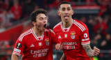 Festejo de Ángel Di María en el empate del Benfica por la Europa League. Foto: REUTERS.