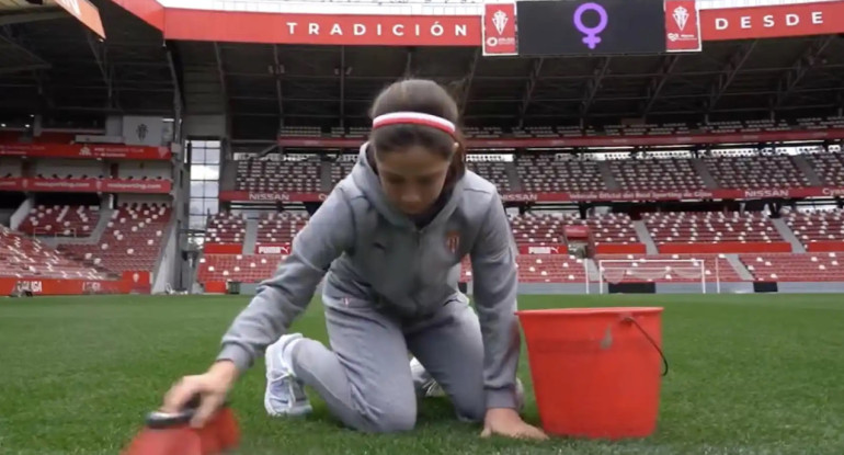Spot del Sporting Gijón por el Día de la Mujer. Foto: Captura de video.
