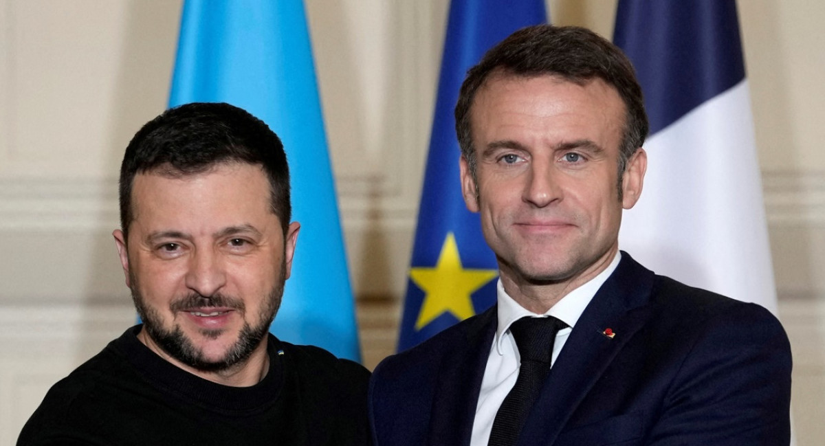 Volodímir Zelenski y Emmanuel Macron. Foto: Reuters.