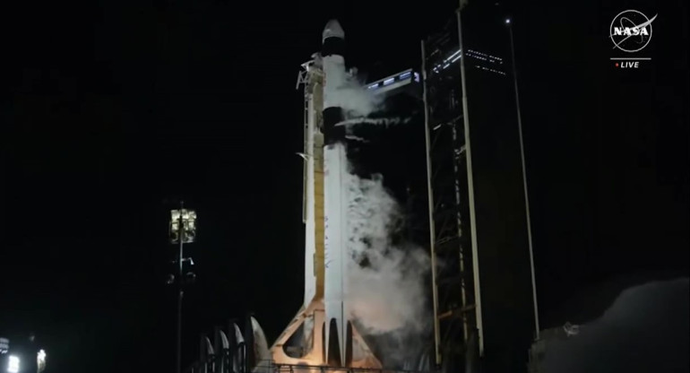 Octava misión comercial tripulada de la NASA y SpaceX a la Estación Espacial Internacional (EEI). Foto: Captura de pantalla/ EFE