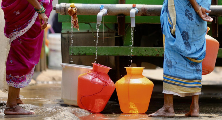 Crisis hídrica en India. Foto: EFE.