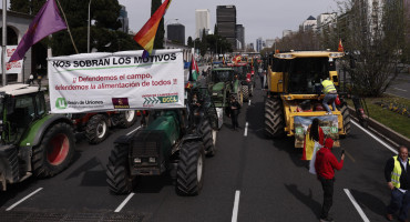 Protestas de agricultores en Madrid, España. Foto: EFE.