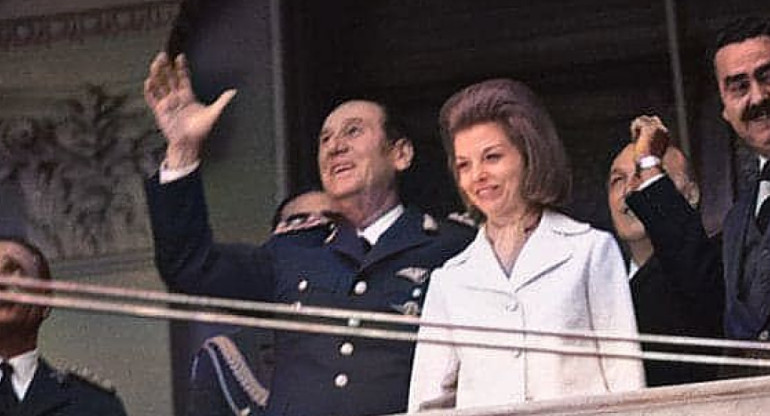 Juan Domingo Perón y su última esposa, Isabel. Foto: Archivo.