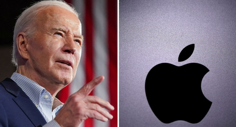 Joe Biden; Apple. Foto: Reuters.