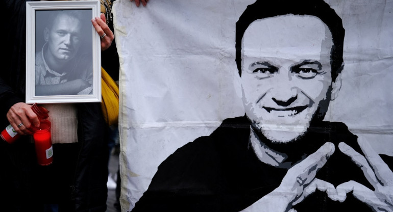 El recuerdo a Alexéi Navalny. Foto: Reuters.