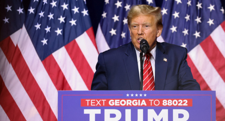 El expresidente de Estados Unidos, Trump, en campaña en Georgia, EE. UU. Foto: Reuters.