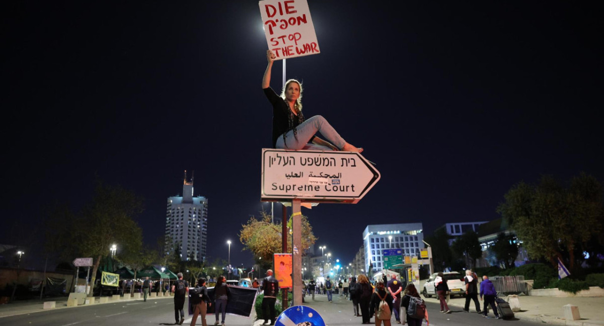 Protestas en Israel contra Benjamin Netanyahu. Foto: EFE.