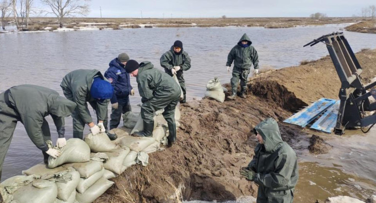 Inundaciones en Kazajistán. Foto: EFE.