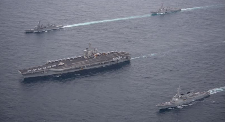 Ejercicios navales conjuntos. Foto: Reuters