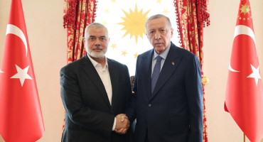 Reunión de Erdogan con líder de Hamás. Foto: EFE.