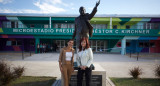 Cristina Kirchner en la inauguración del microestadio Néstor Kirchner en Quilmes.