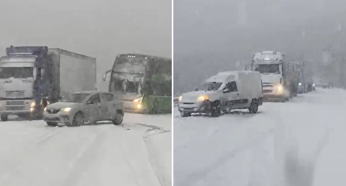 Nieve en la Ruta 40. Fotos: captura de video
