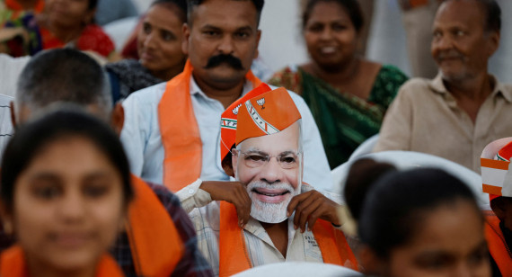 Partidarios de Narendra Modi en India. Foto: Reuters.