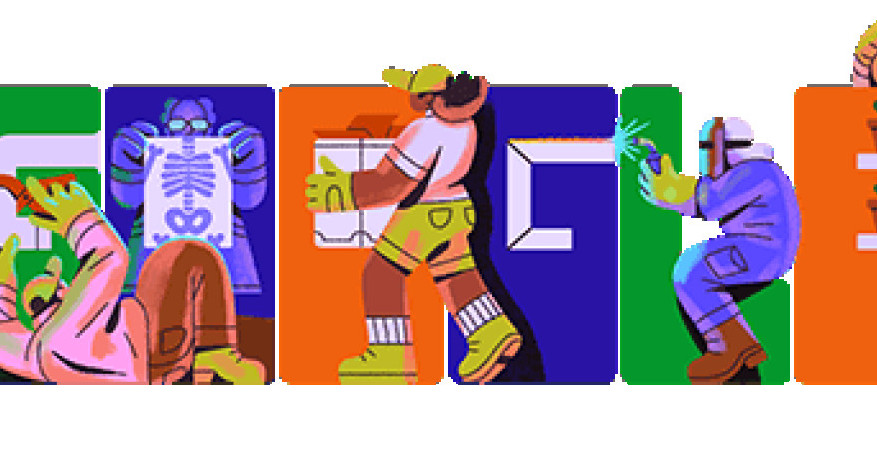 El doodle de Google por el Día del Trabajador. Foto: Google.