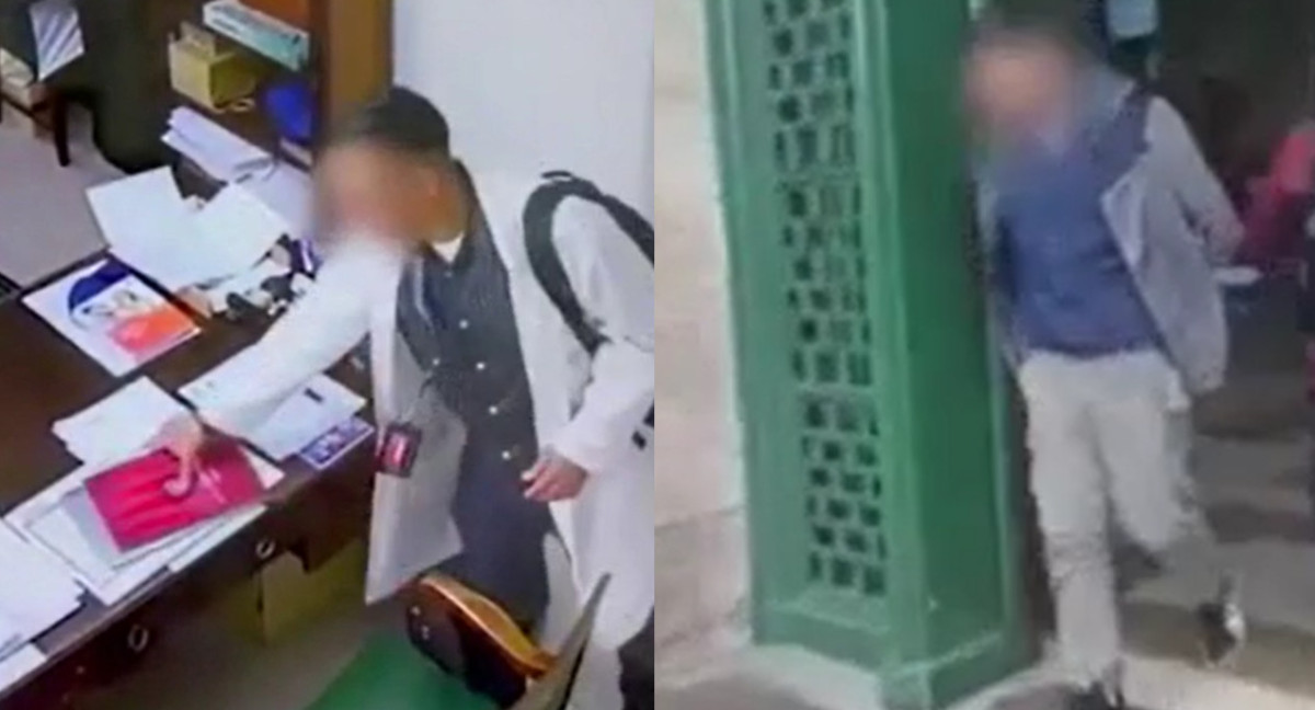 Se vistió de médico para robar en la Facultad de Medicina de la UBA. Foto: captura video.