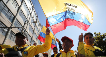 Marcha por el Día del Trabajador en Ecuador. Foto: EFE.