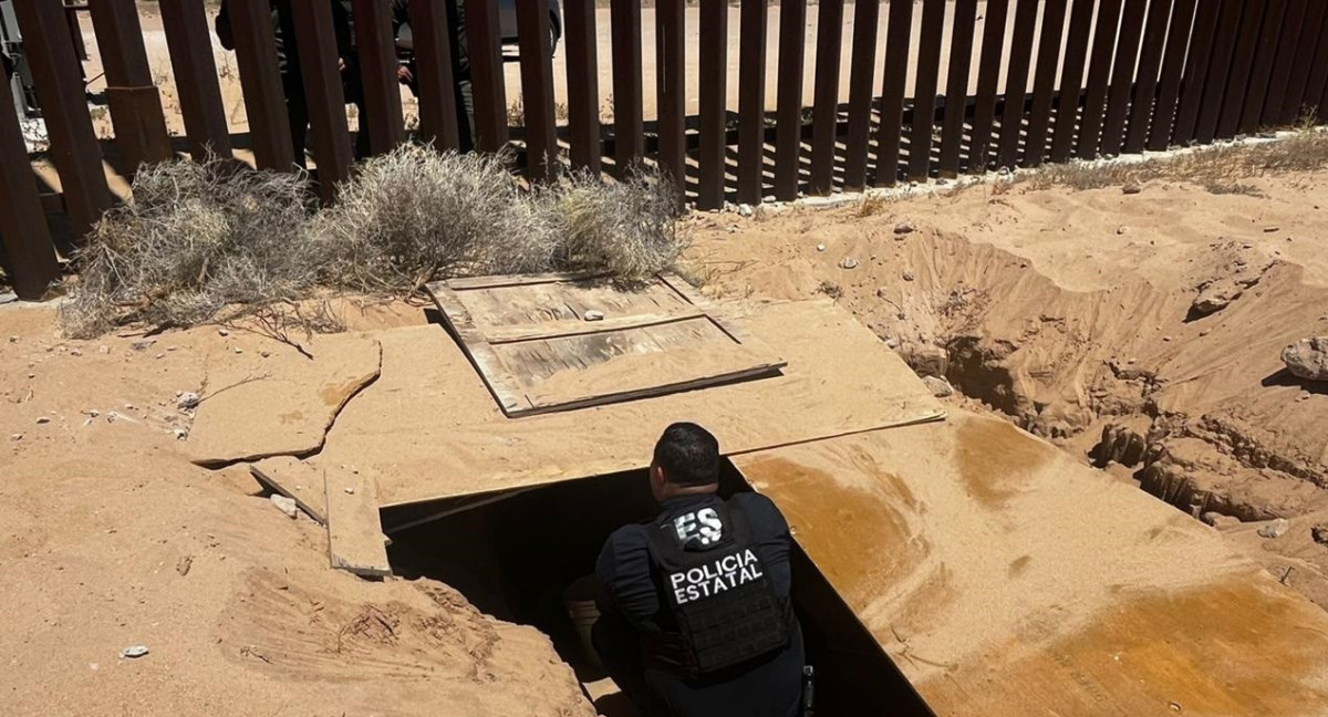 Descubren un túnel narco en la frontera México-EEUU. Foto: X @FGR_Sonora