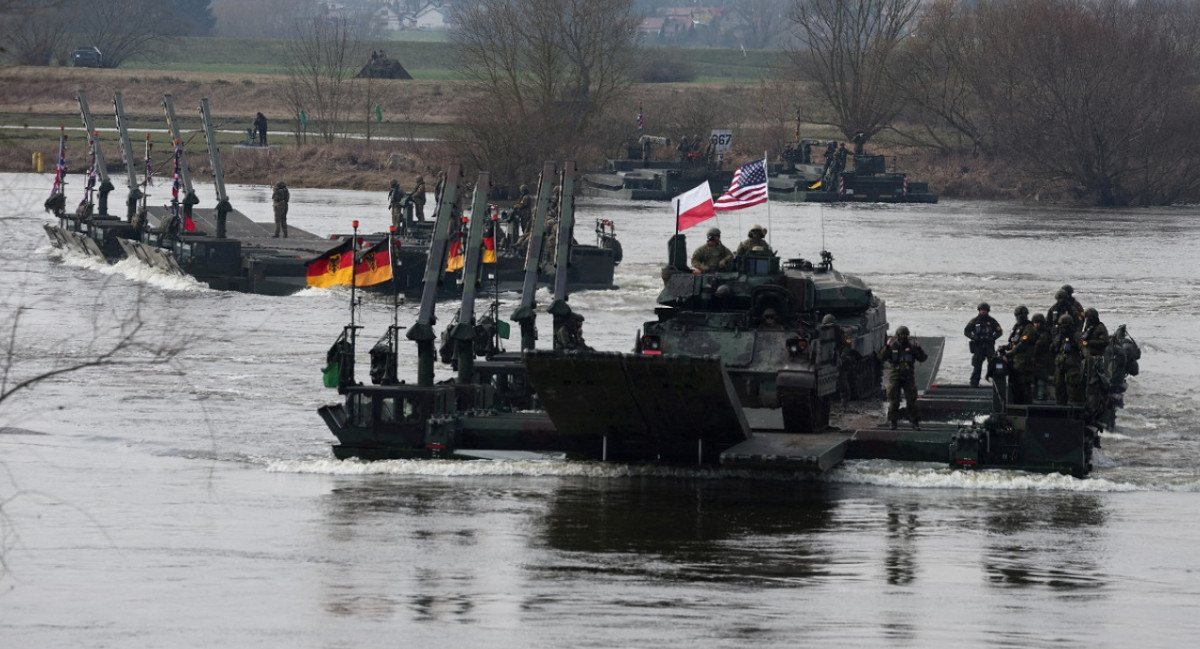Maniobras militares de la OTAN en Korzeniewo, Polonia. Foto: Reuters.