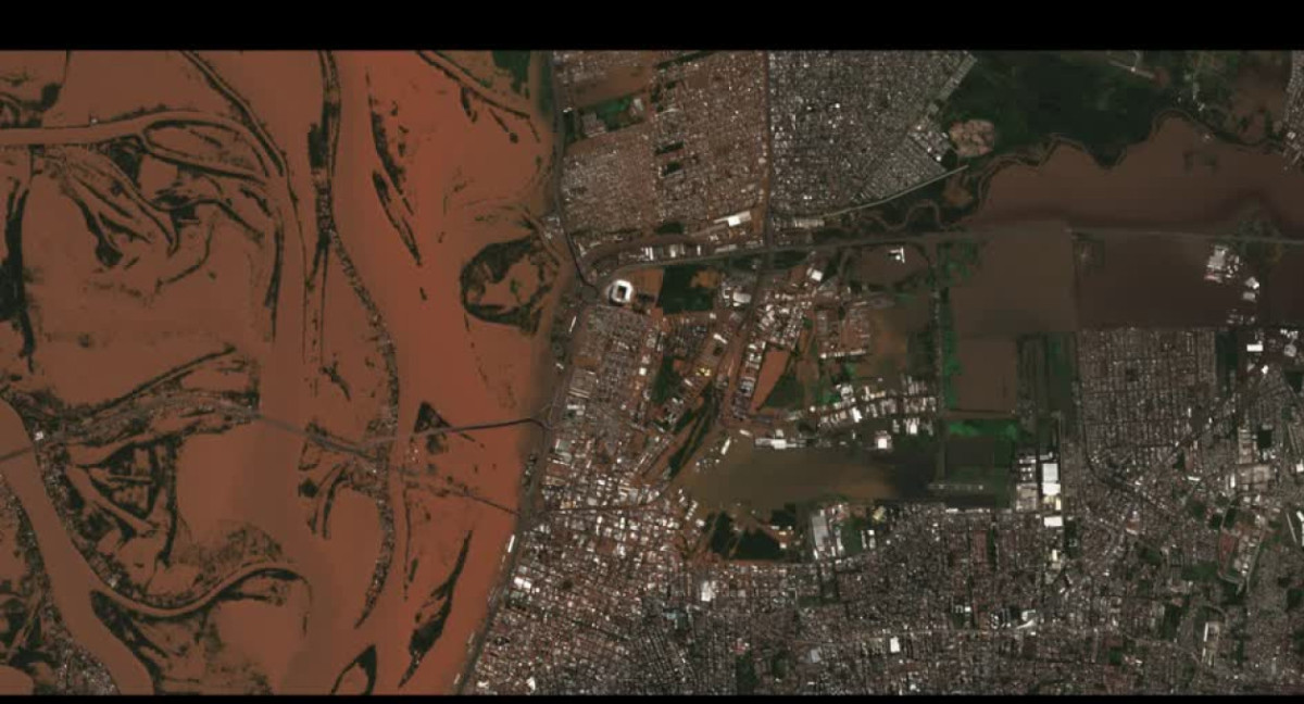 Imágenes de satélite de las inundaciones en Brasil. Foto: Reuters.