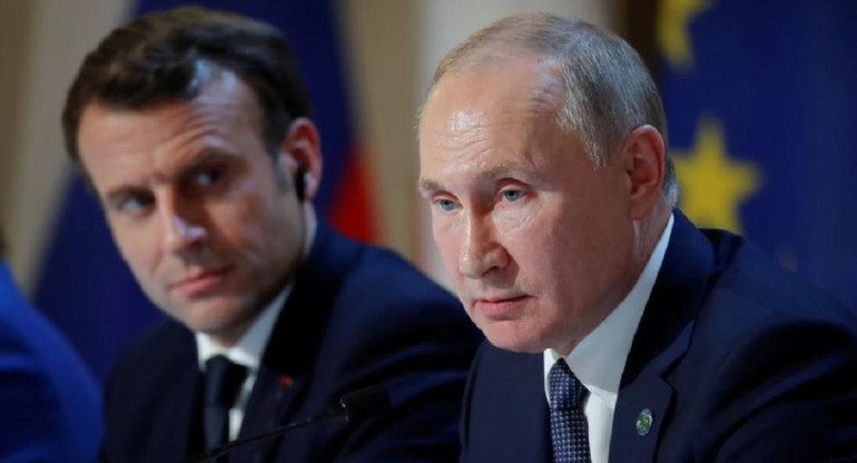 Vladímir Putin y Emmanuel Macron. Foto: Reuters.