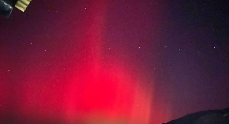 Aurora austral en Ushuaia. Foto: X