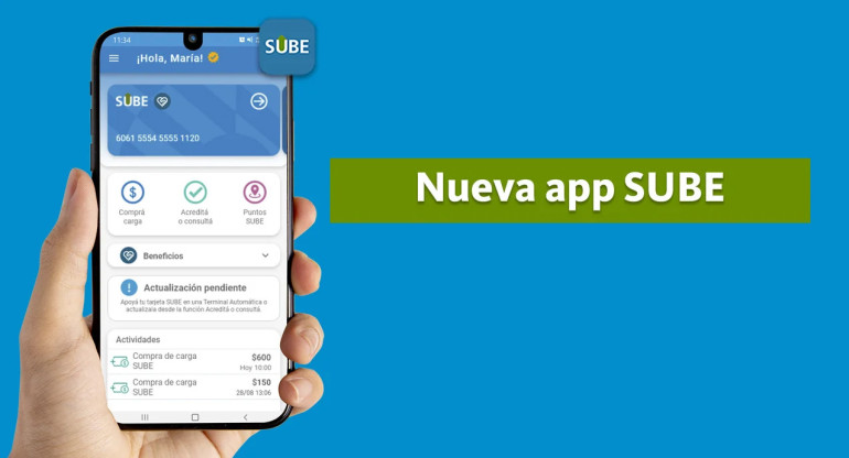 Nueva app SUBE. Foto: NA