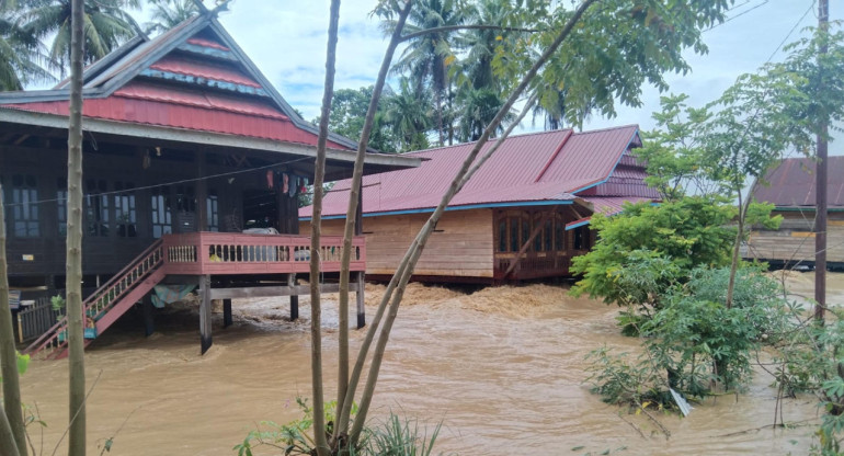 Inundaciones en Indonesia. Foto: EFE