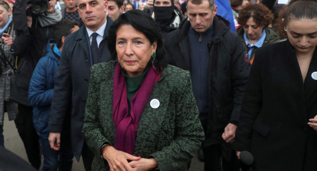 Presidenta de Georgia veta ley de injerencia extranjera. Foto: Reuters.
