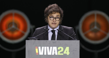Javier Milei en su discurso en Europa Viva 2024, evento organizado por Vox. Foto: EFE.