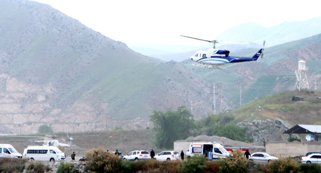 Helicóptero donde viajaba Ebrahim Raisí. Foto: Reuters.