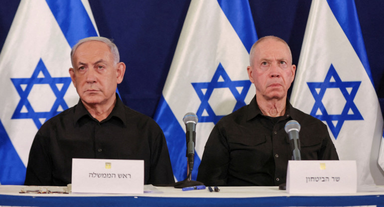 Benjamín Netanyahu y Yoav Gallant. Foto: Reuters.