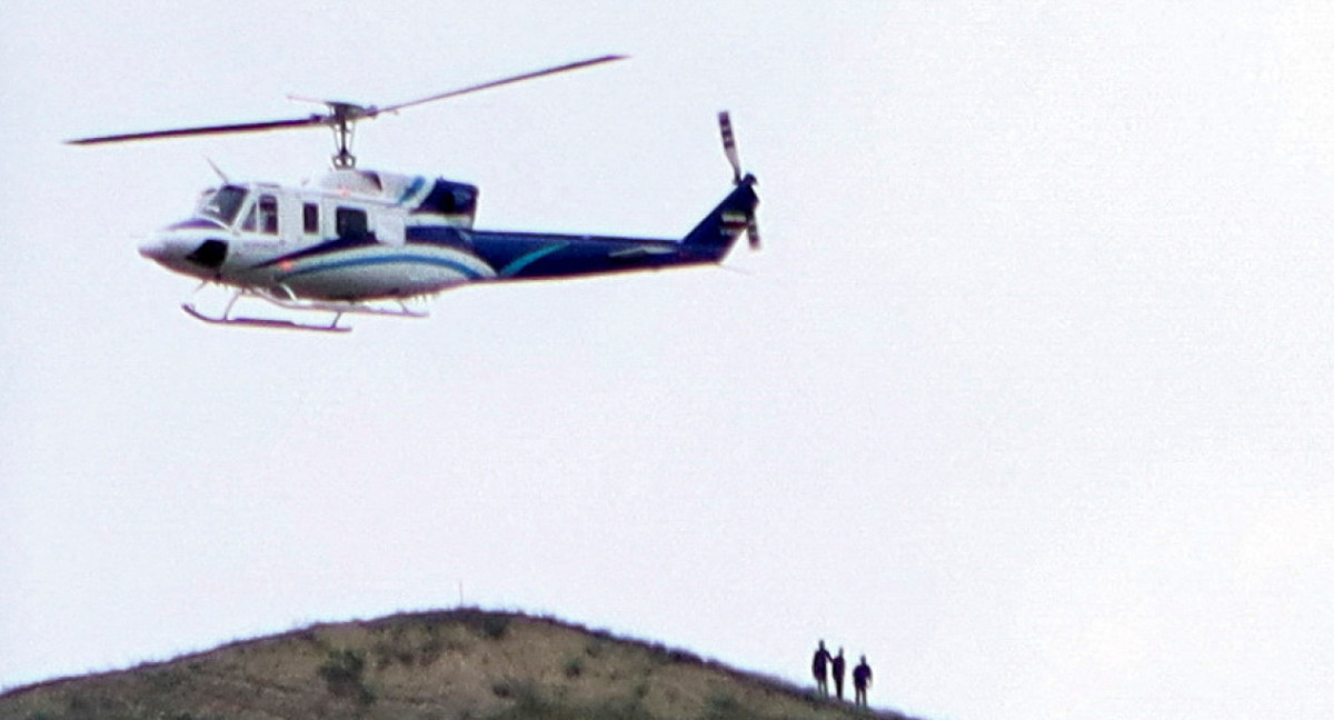 Helicóptero Bell 212, donde viajaba Ebrahim Raisí. Foto: Reuters.