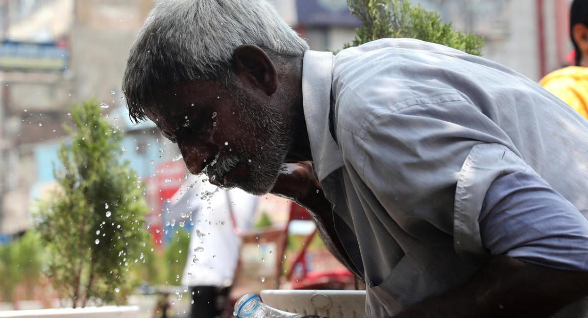 Ola de calor en Nueva Delhi, India. Foto: EFE.