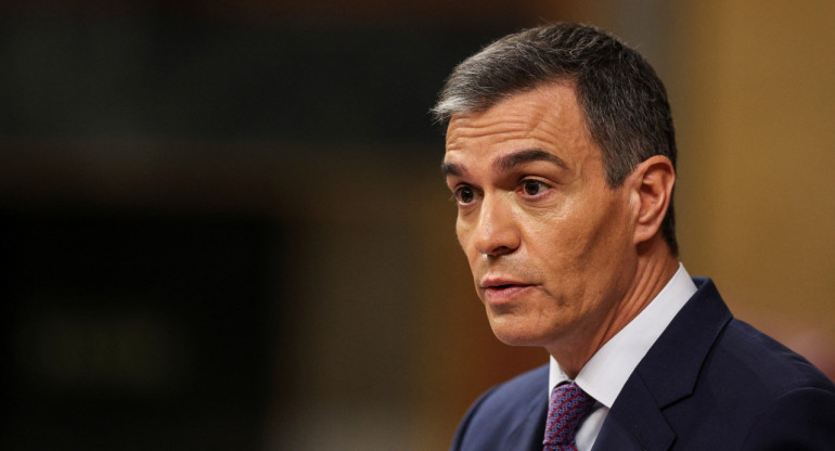 Pedro Sánchez ante el Congreso español. Foto: REUTERS.