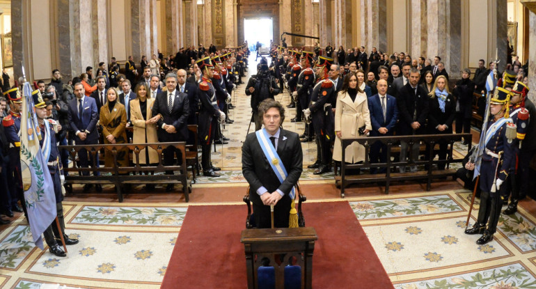 Javier Milei participó de la celebración del Tedeum del 25 de Mayo en la Catedral Metropolitana. Foto: Presidencia.