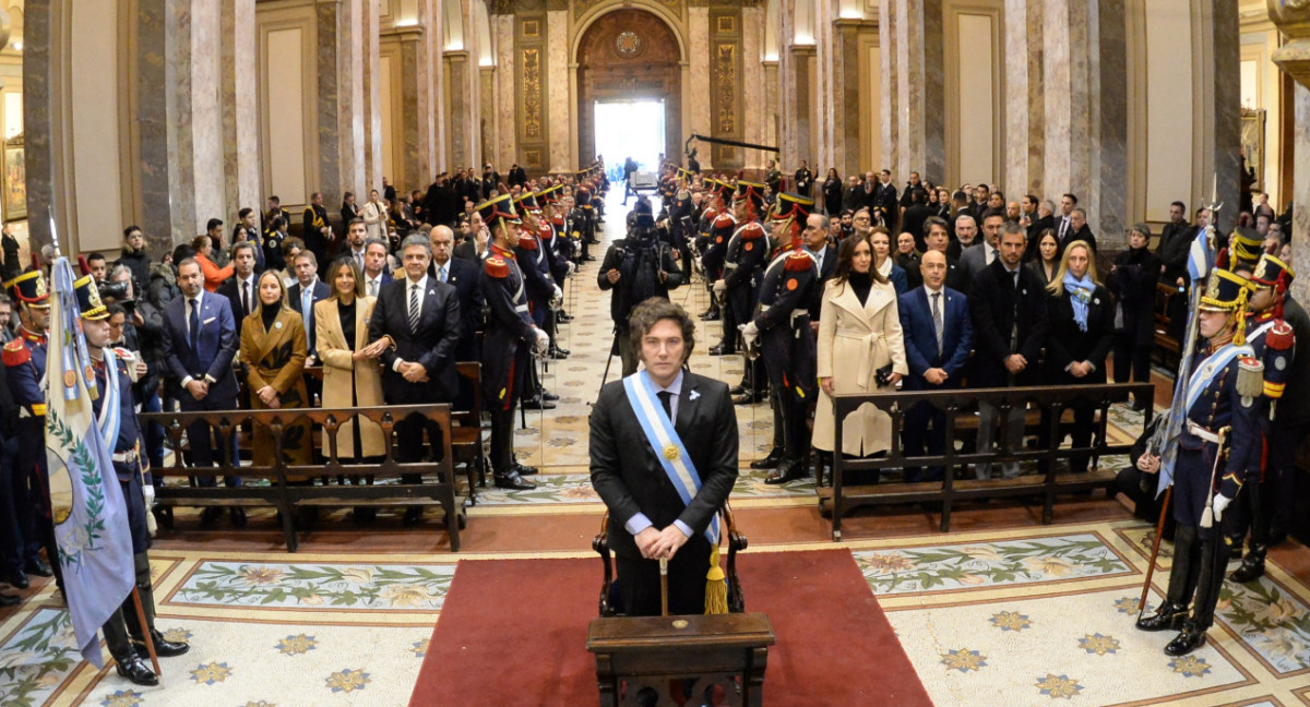 Javier Milei participó de la celebración del Tedeum del 25 de Mayo en la Catedral Metropolitana. Foto: Presidencia.