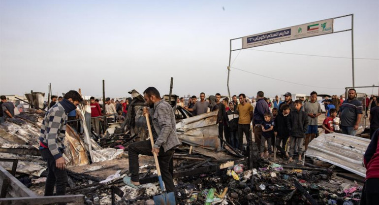 Graves ataques en Rafah, Gaza. Foto:EFE