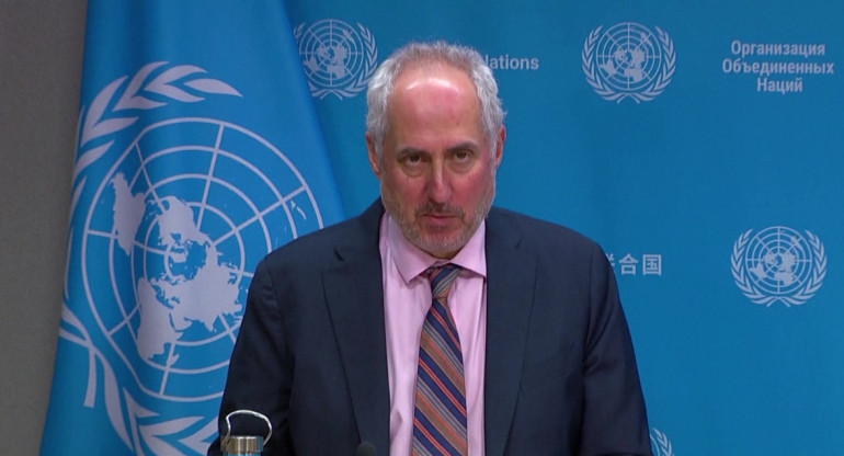 Stephane Dujarric, portavoz de la ONU. Foto: captura de video