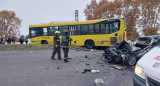 Choque fatal entre un colectivo y un auto. Foto: NA.