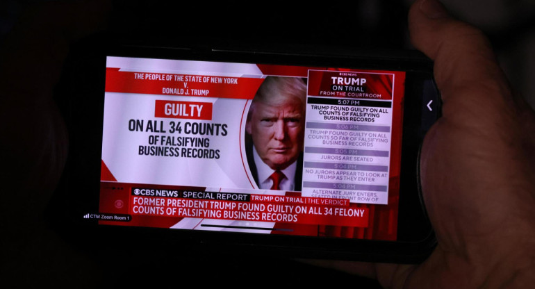Donald Trump condenado. Foto: EFE