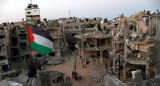 Bandera de Palestina en la Franja de Gaza. Foto: Reuters.