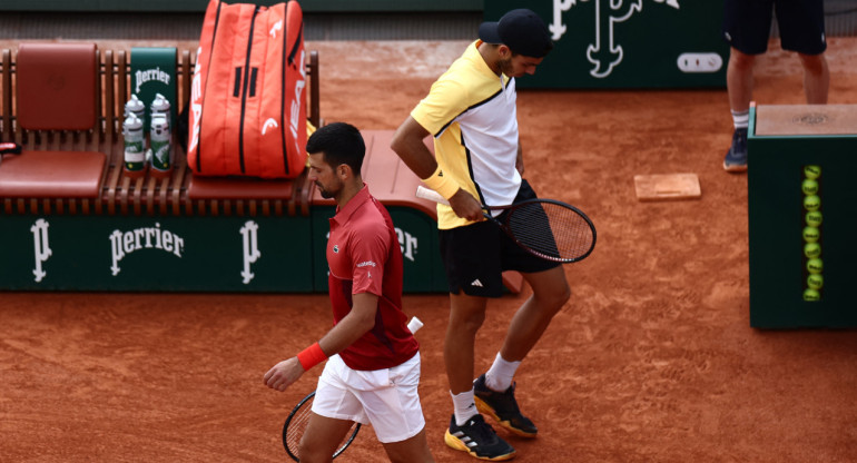 Djokovic, Cerúndolo, Roland Garros. Foto: Reuters